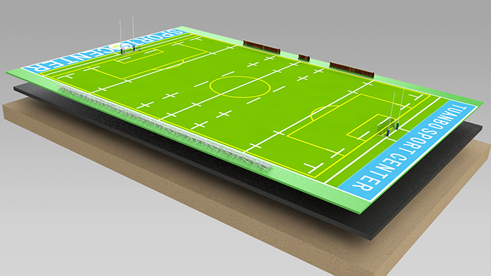幼兒足球場人工草坪運動系統(tǒng)-草絲選用C型單絲，柔軟舒適，挺直度佳,安全環(huán)保的PU背膠(圖文)