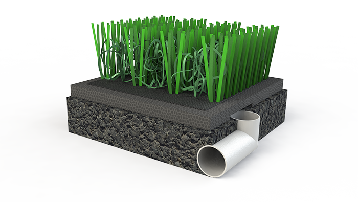 幼兒足球場人工草坪運動系統(tǒng)-草絲選用C型單絲，柔軟舒適，挺直度佳,安全環(huán)保的PU背膠(圖文)