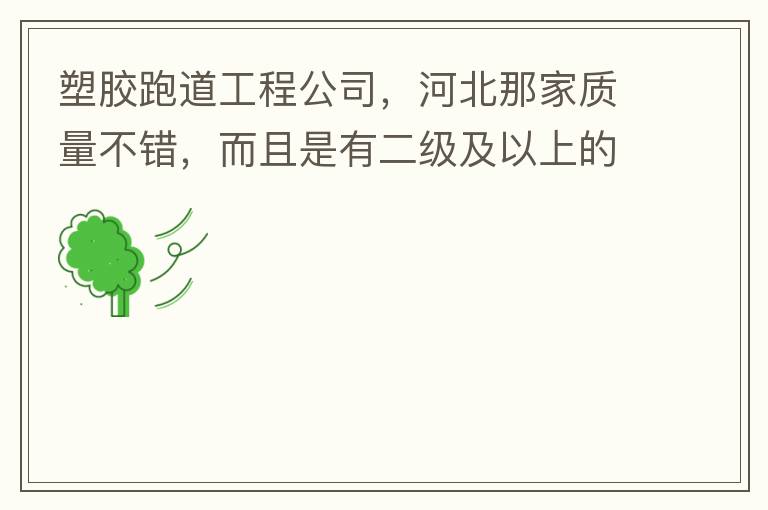 塑膠跑道工程公司，河北那家質(zhì)量不錯，而且是有二級及以上的公司