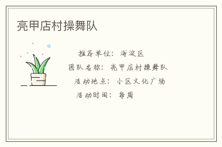 亮甲店村操舞隊(duì)