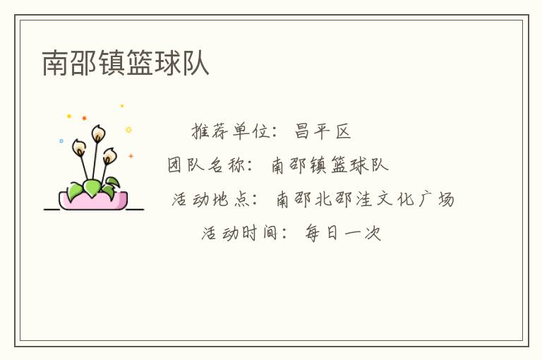 南邵鎮(zhèn)籃球隊(duì)