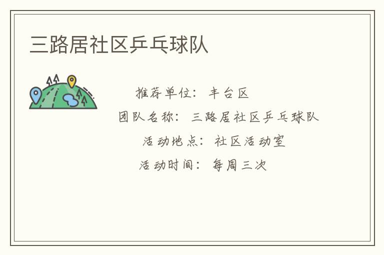 三路居社區(qū)乒乓球隊