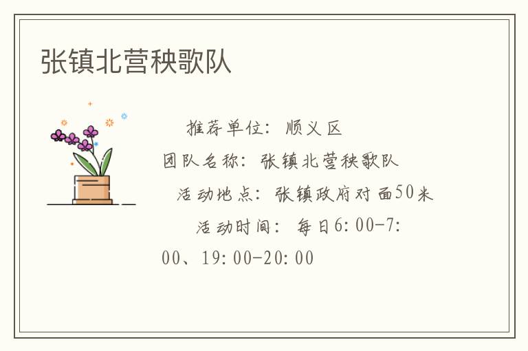 張鎮(zhèn)北營秧歌隊(duì)