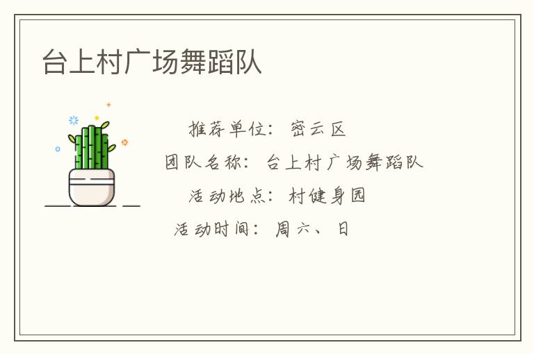 臺上村廣場舞蹈隊