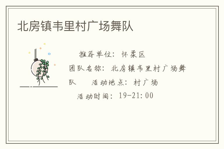 北房鎮(zhèn)韋里村廣場舞隊