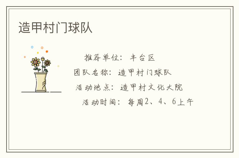 造甲村門球隊(duì)