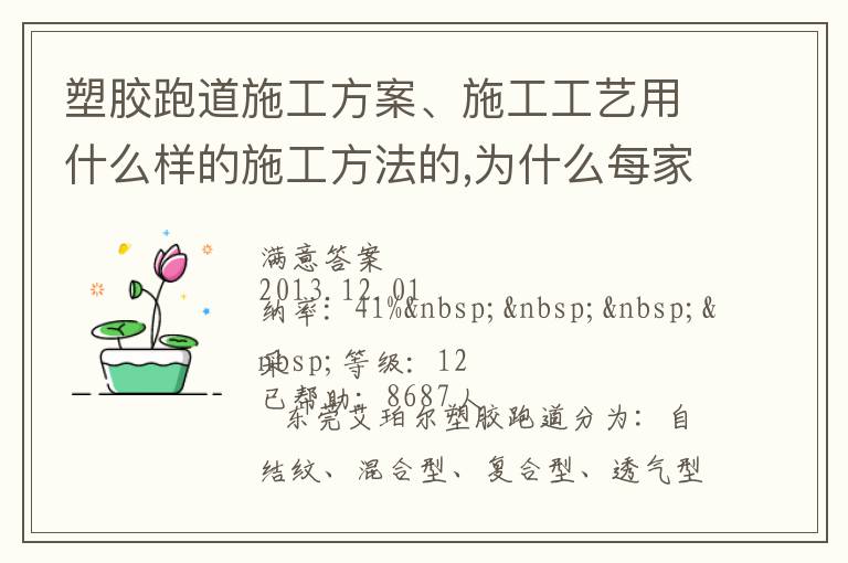 塑膠跑道施工方案、施工工藝用什么樣的施工方法的,為什么每家公司施工流程都不同