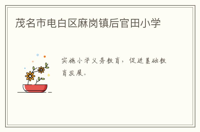 茂名市電白區(qū)麻崗鎮(zhèn)后官田小學