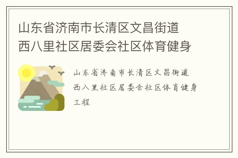 山東省濟(jì)南市長清區(qū)文昌街道  西八里社區(qū)居委會(huì)社區(qū)體育健身工程
