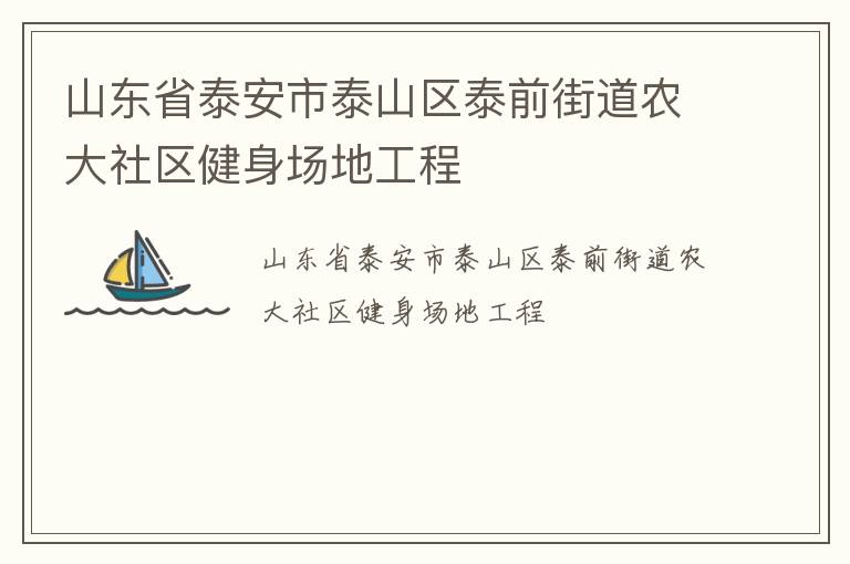 山東省泰安市泰山區(qū)泰前街道農(nóng)大社區(qū)健身場地工程