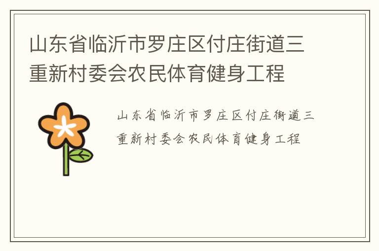 山東省臨沂市羅莊區(qū)付莊街道三重新村委會(huì)農(nóng)民體育健身工程