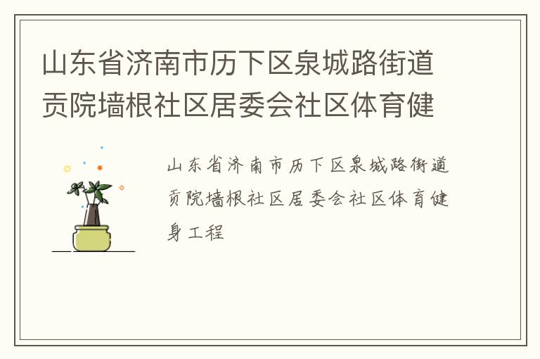 山東省濟(jì)南市歷下區(qū)泉城路街道貢院墻根社區(qū)居委會社區(qū)體育健身工程