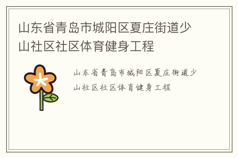 山東省青島市城陽區(qū)夏莊街道少山社區(qū)社區(qū)體育健身工程