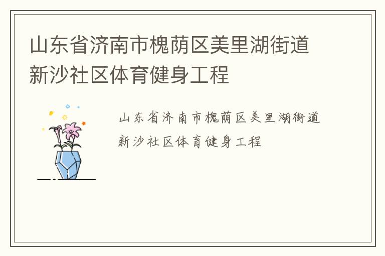 山東省濟南市槐蔭區(qū)美里湖街道新沙社區(qū)體育健身工程
