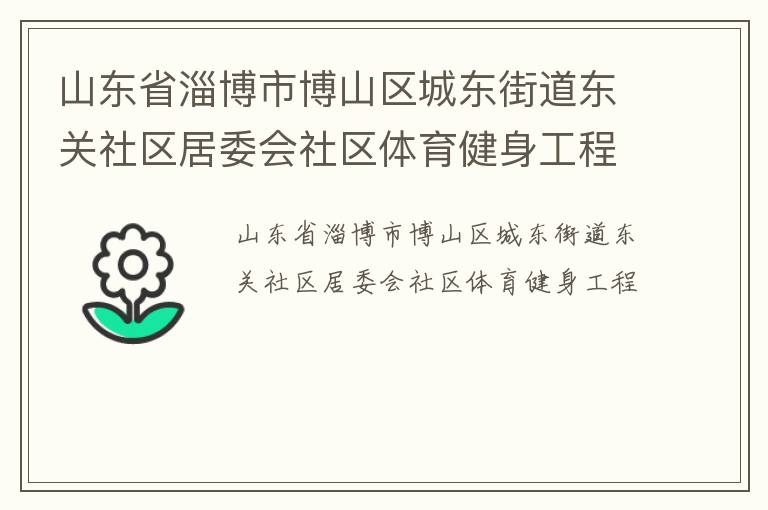 山東省淄博市博山區(qū)城東街道東關(guān)社區(qū)居委會社區(qū)體育健身工程