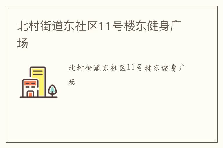 北村街道東社區(qū)11號樓東健身廣場