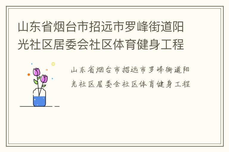 山東省煙臺(tái)市招遠(yuǎn)市羅峰街道陽光社區(qū)居委會(huì)社區(qū)體育健身工程