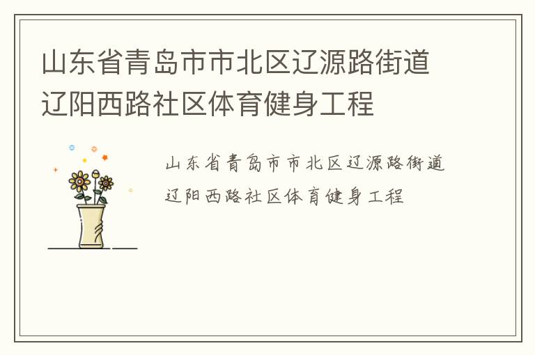 山東省青島市市北區(qū)遼源路街道遼陽(yáng)西路社區(qū)體育健身工程