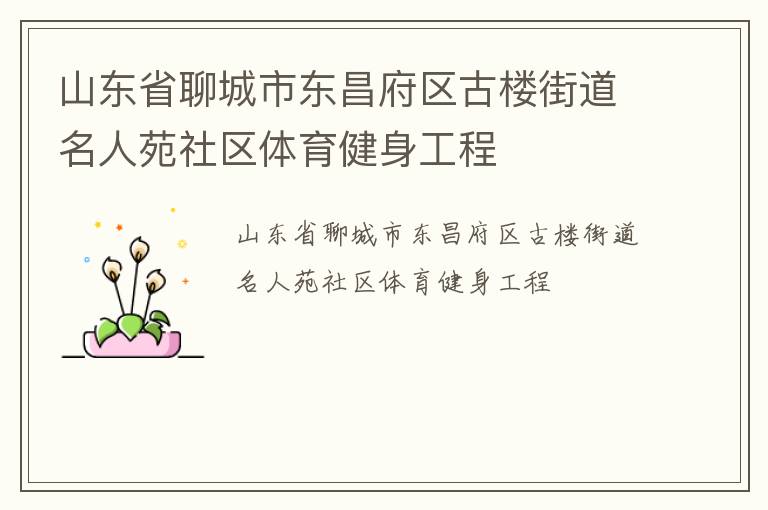 山東省聊城市東昌府區(qū)古樓街道名人苑社區(qū)體育健身工程