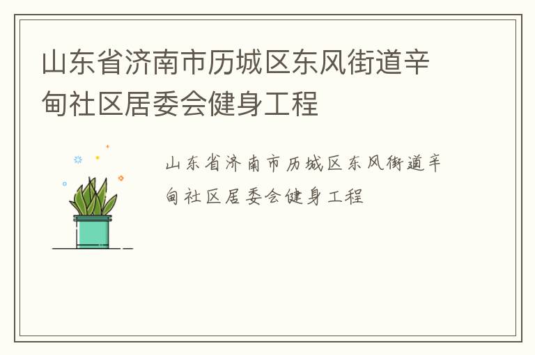 山東省濟(jì)南市歷城區(qū)東風(fēng)街道辛甸社區(qū)居委會健身工程