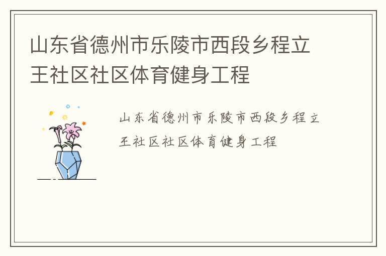 山東省德州市樂陵市西段鄉(xiāng)程立王社區(qū)社區(qū)體育健身工程