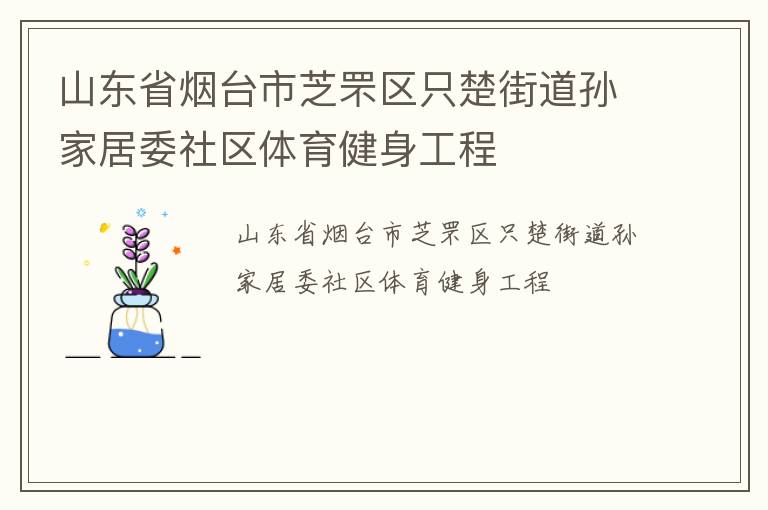山東省煙臺市芝罘區(qū)只楚街道孫家居委社區(qū)體育健身工程
