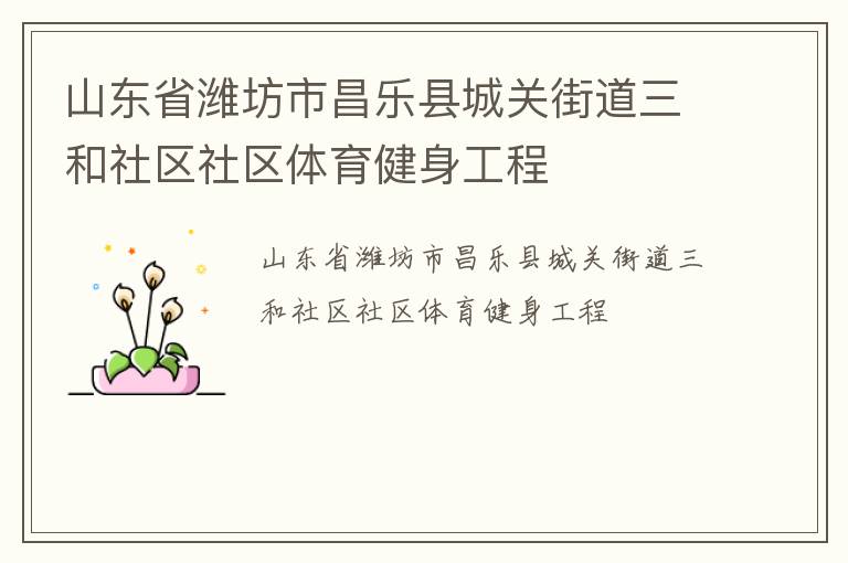 山東省濰坊市昌樂(lè)縣城關(guān)街道三和社區(qū)社區(qū)體育健身工程