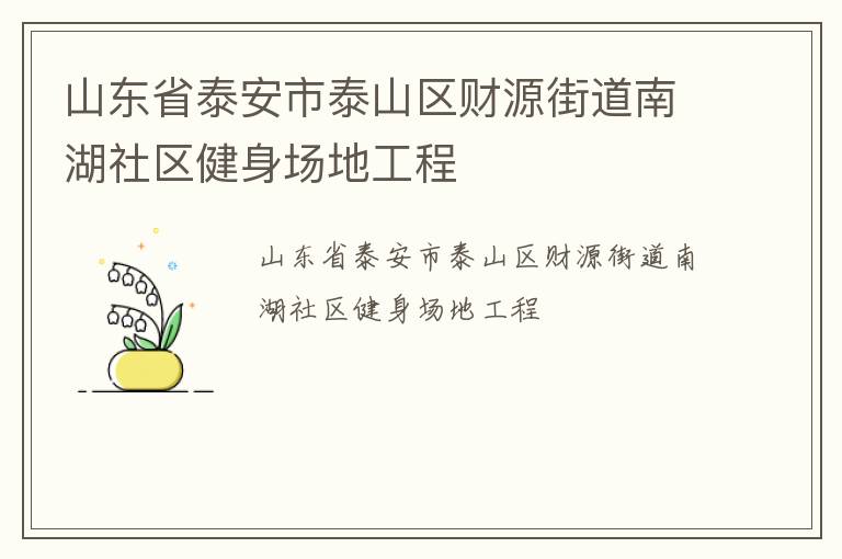 山東省泰安市泰山區(qū)財源街道南湖社區(qū)健身場地工程