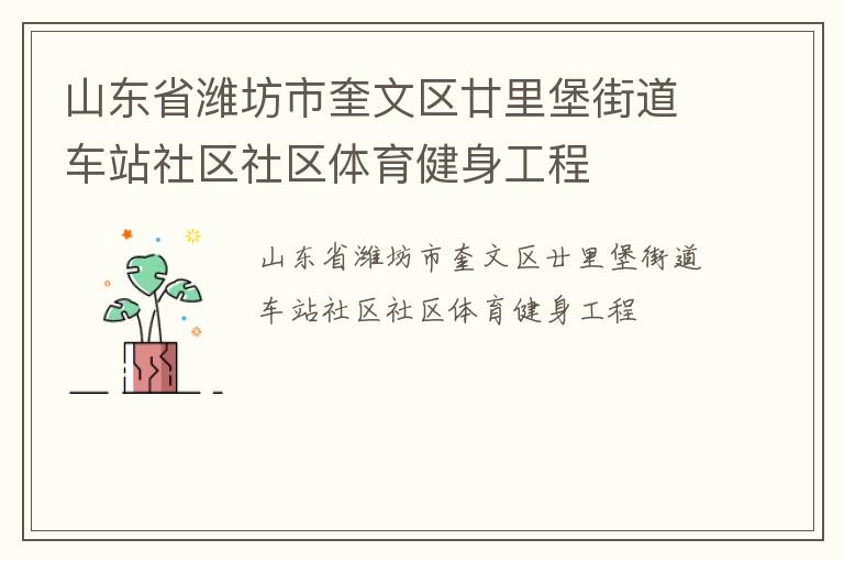 山東省濰坊市奎文區(qū)廿里堡街道車站社區(qū)社區(qū)體育健身工程