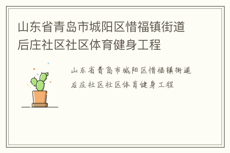 山東省青島市城陽區(qū)惜福鎮(zhèn)街道后莊社區(qū)社區(qū)體育健身工程