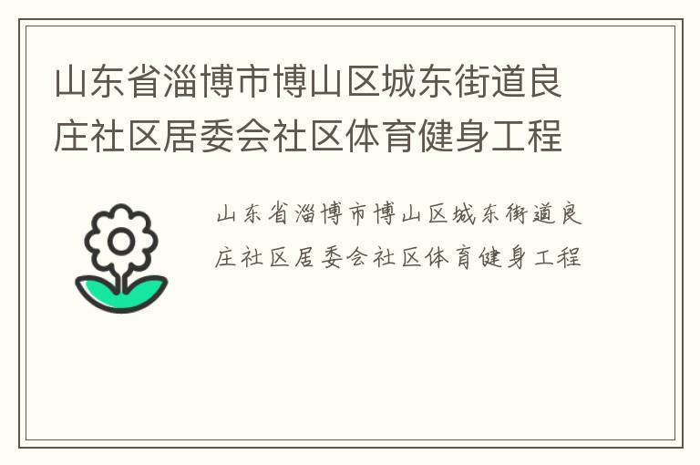 山東省淄博市博山區(qū)城東街道良莊社區(qū)居委會(huì)社區(qū)體育健身工程