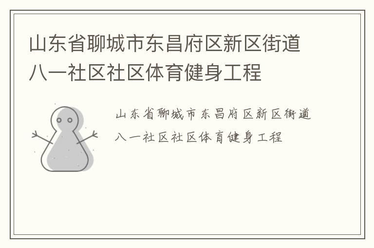 山東省聊城市東昌府區(qū)新區(qū)街道八一社區(qū)社區(qū)體育健身工程