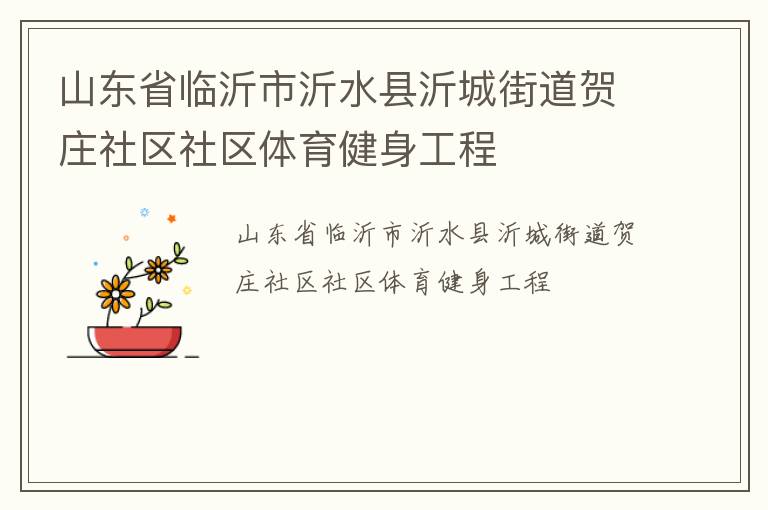 山東省臨沂市沂水縣沂城街道賀莊社區(qū)社區(qū)體育健身工程