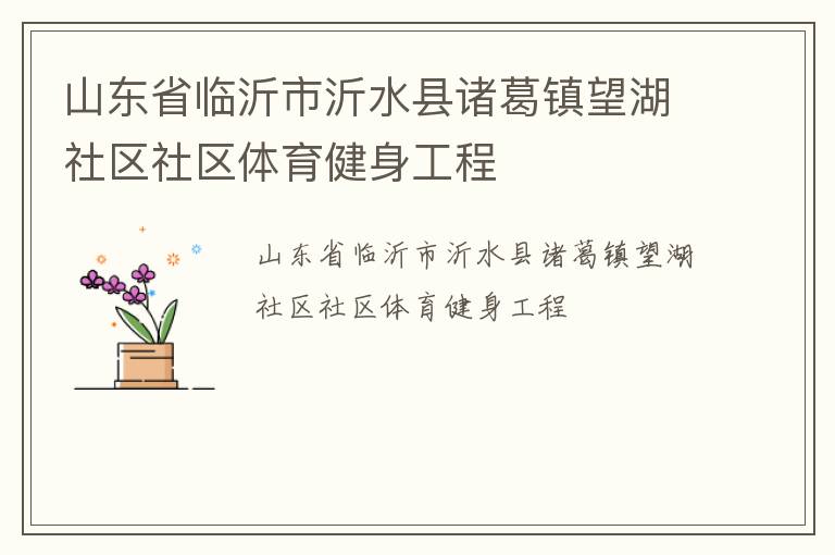 山東省臨沂市沂水縣諸葛鎮(zhèn)望湖社區(qū)社區(qū)體育健身工程