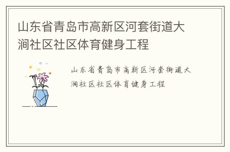 山東省青島市高新區(qū)河套街道大澗社區(qū)社區(qū)體育健身工程