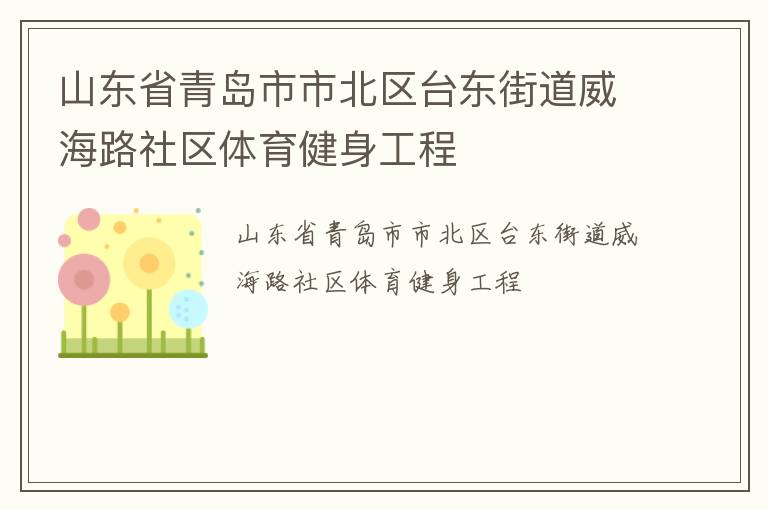 山東省青島市市北區(qū)臺(tái)東街道威海路社區(qū)體育健身工程