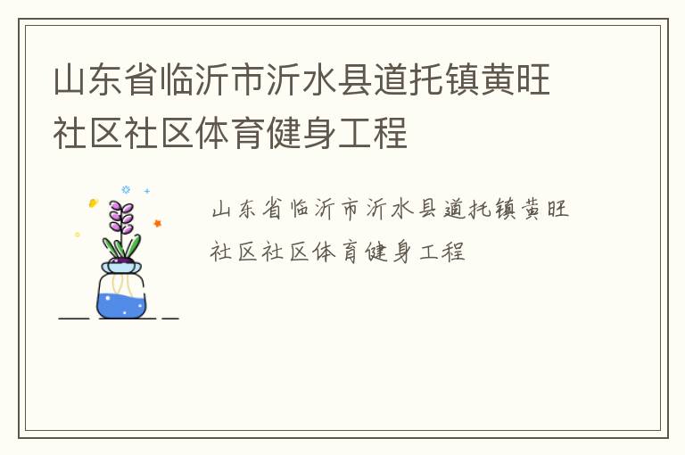 山東省臨沂市沂水縣道托鎮(zhèn)黃旺社區(qū)社區(qū)體育健身工程