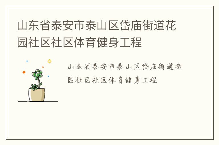 山東省泰安市泰山區(qū)岱廟街道花園社區(qū)社區(qū)體育健身工程