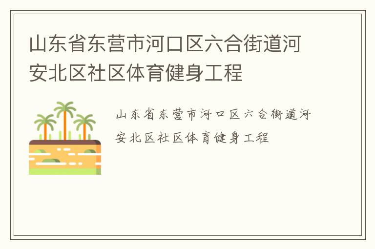 山東省東營市河口區(qū)六合街道河安北區(qū)社區(qū)體育健身工程