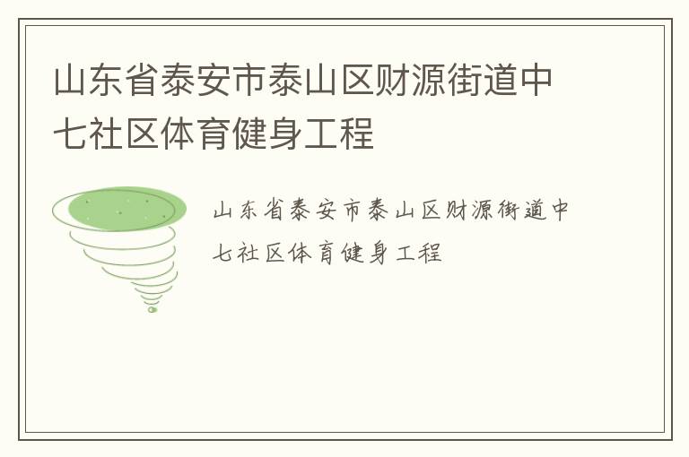 山東省泰安市泰山區(qū)財源街道中七社區(qū)體育健身工程