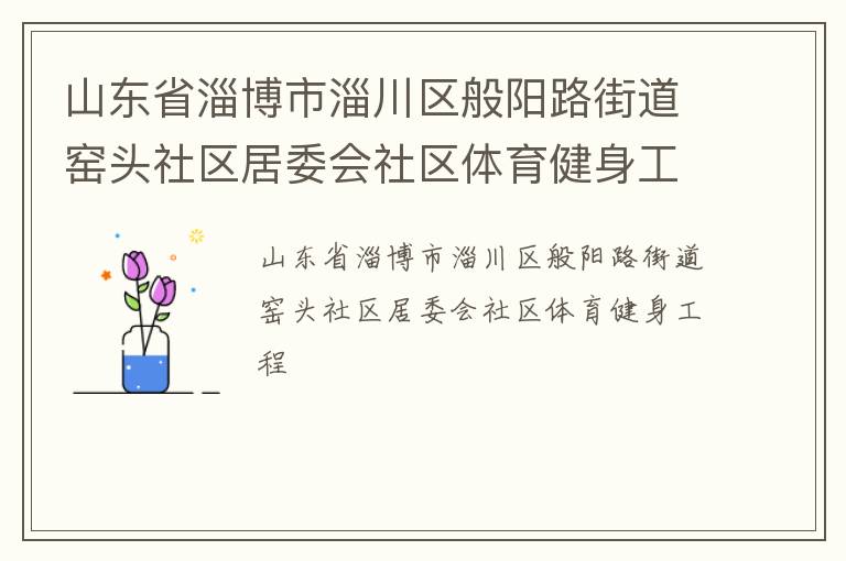 山東省淄博市淄川區(qū)般陽(yáng)路街道窯頭社區(qū)居委會(huì)社區(qū)體育健身工程