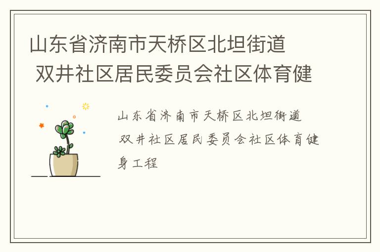 山東省濟南市天橋區(qū)北坦街道   雙井社區(qū)居民委員會社區(qū)體育健身工程