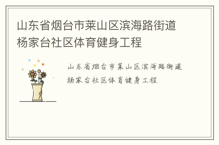 山東省煙臺市萊山區(qū)濱海路街道楊家臺社區(qū)體育健身工程