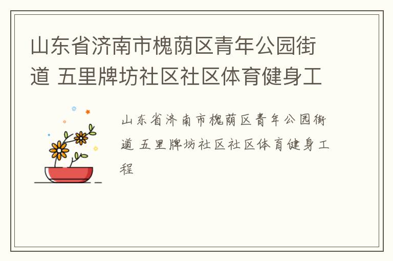 山東省濟南市槐蔭區(qū)青年公園街道 五里牌坊社區(qū)社區(qū)體育健身工程