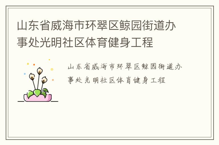 山東省威海市環(huán)翠區(qū)鯨園街道辦事處光明社區(qū)體育健身工程