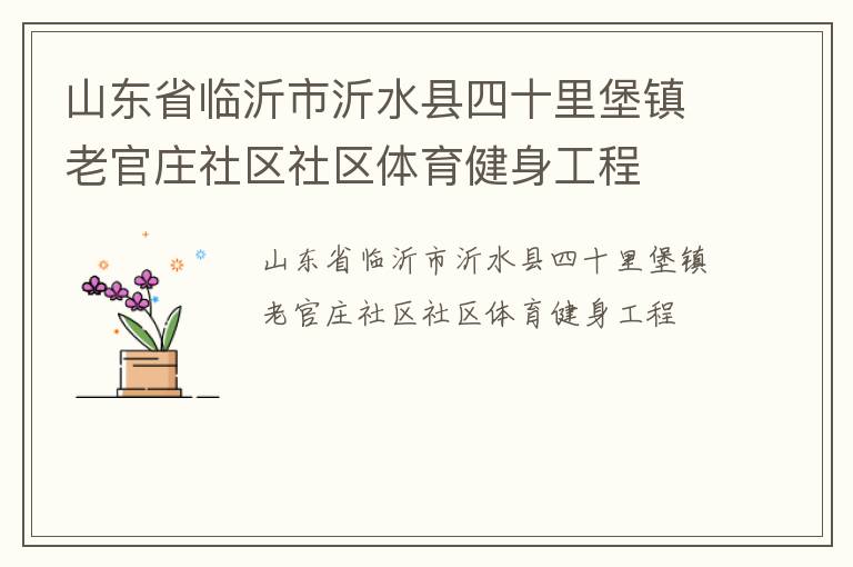 山東省臨沂市沂水縣四十里堡鎮(zhèn)老官莊社區(qū)社區(qū)體育健身工程