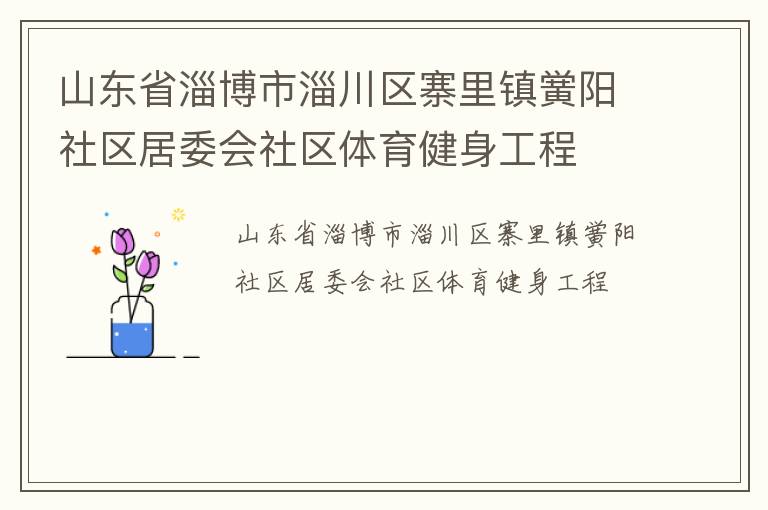 山東省淄博市淄川區(qū)寨里鎮(zhèn)黌陽社區(qū)居委會(huì)社區(qū)體育健身工程