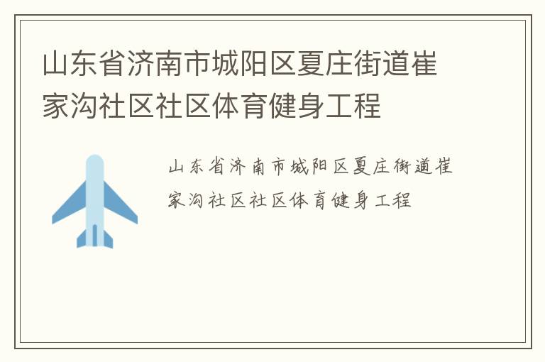 山東省濟南市城陽區(qū)夏莊街道崔家溝社區(qū)社區(qū)體育健身工程