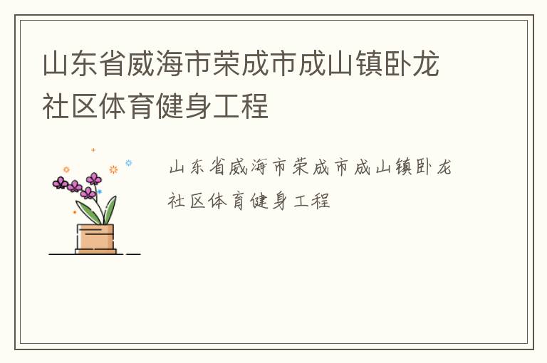 山東省威海市榮成市成山鎮(zhèn)臥龍社區(qū)體育健身工程
