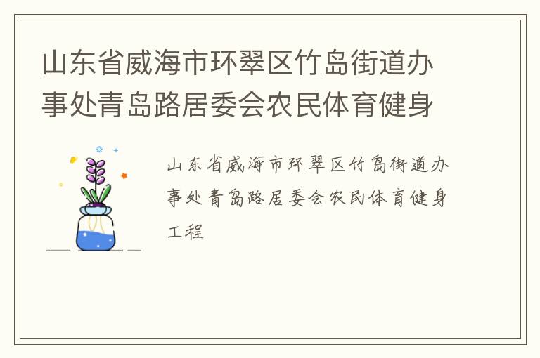 山東省威海市環(huán)翠區(qū)竹島街道辦事處青島路居委會(huì)農(nóng)民體育健身工程